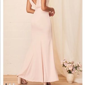 Lulus Call My Name Blush Pink Backless Maxi Dress